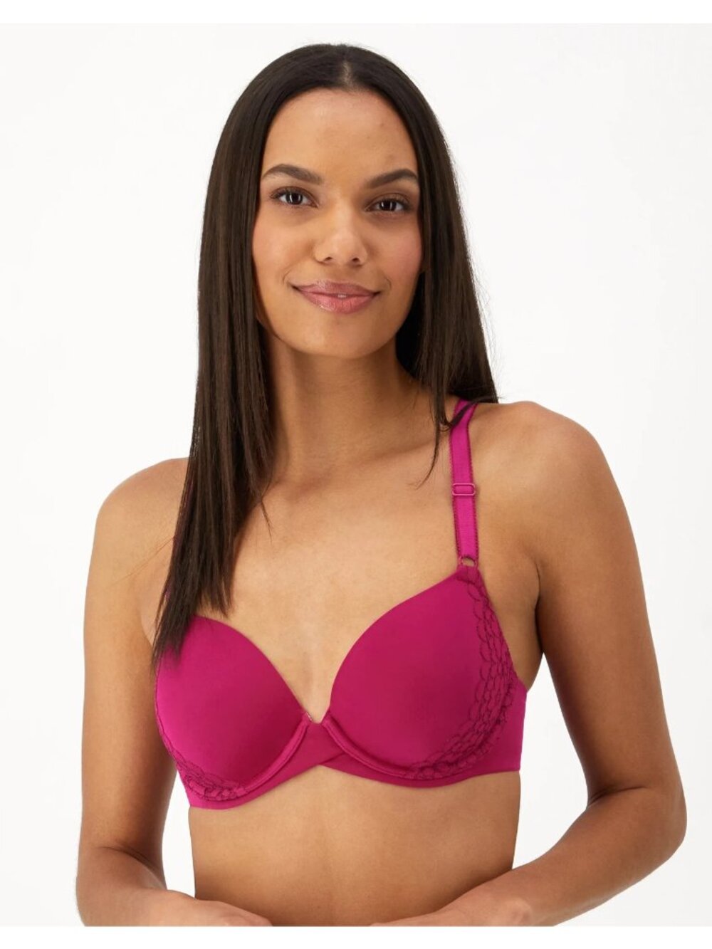 MAIDENFORM Size 38B Berry One Fab Fit Modern Demi Underwire Convertible Bra NEW